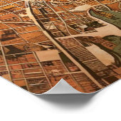  Boston Massachusetts kaart, Boston kaart Poster (Hoek)