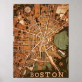  Boston Massachusetts kaart, Boston kaart Poster (Voorkant)