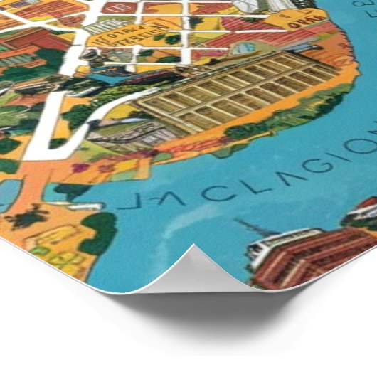  Boston Massachusetts kaart, Boston kaart Poster (Hoek)