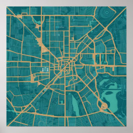 Boston Massachusetts kaart, Boston kaart Poster