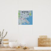  Boston Massachusetts kaart, Boston kaart Poster (Keuken)