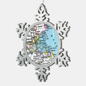 Boston, Massachusetts Kaart Kerst Ornament (Rechts)