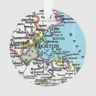 Boston, Massachusetts Kaart Ornament