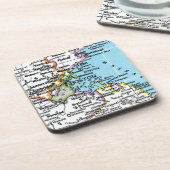 Boston, Massachusetts  Kaart Ornament Bier Onderzetter (Linkerzijde)