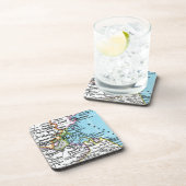 Boston, Massachusetts  Kaart Ornament Bier Onderzetter (Rechterzijde)