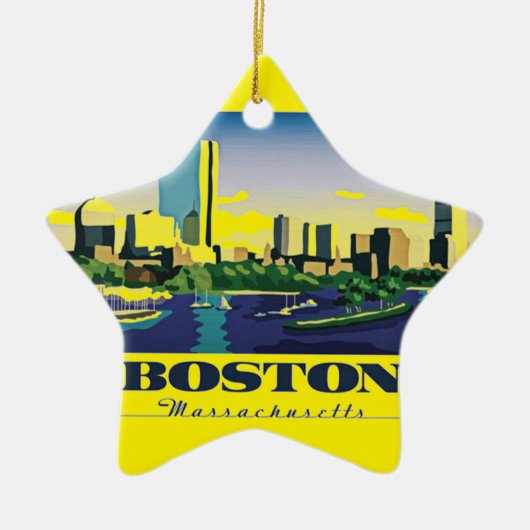 Boston, Massachusetts Keramisch Ornament (Voorkant)