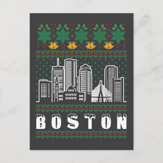 Boston Massachusetts Lelijke Kerstdagen Briefkaart (Voorkant)