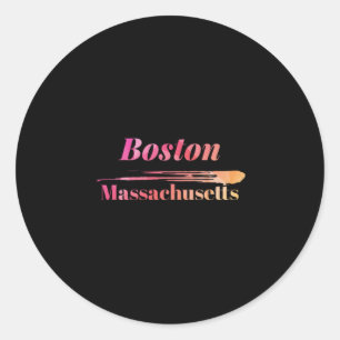 Boston Massachusetts Low Poly Ronde Sticker