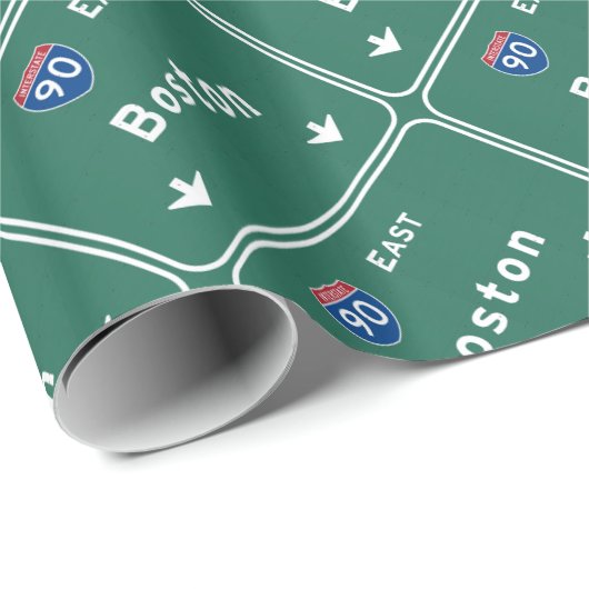 Boston Massachusetts ma Interstate Highway Road : Cadeaupapier (Rol Hoek)