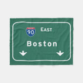 Boston Massachusetts ma Interstate Highway Road : Fleece Deken (Voorkant (Horizontaal))