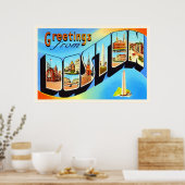 Boston Massachusetts MA Vintage Travel Souvenir Poster (Keuken)