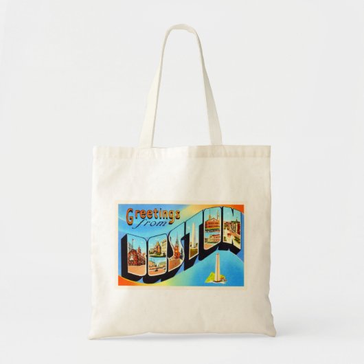 Boston Massachusetts MA Vintage Travel Souvenir Tote Bag (Voorkant)