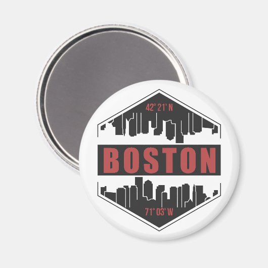 Boston Massachusetts Magneet (Voorkant / Achterkant)