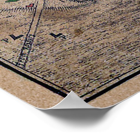 Boston Massachusetts Map 1775 van Thomas Hyde Page Poster (Hoek)