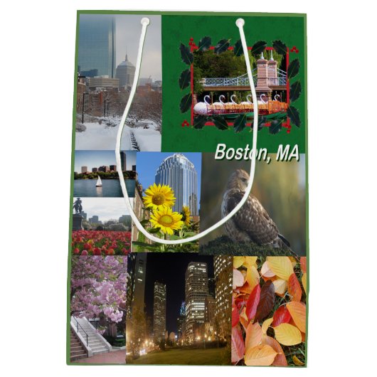 Boston, Massachusetts Medium Cadeauzakje (Achterkant)