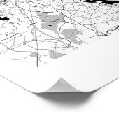 Boston Massachusetts Modern Minimal White City Map Poster (Hoek)