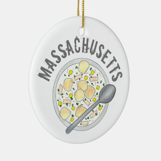 Boston Massachusetts New England Clam Chowder Keramisch Ornament (Rechts)
