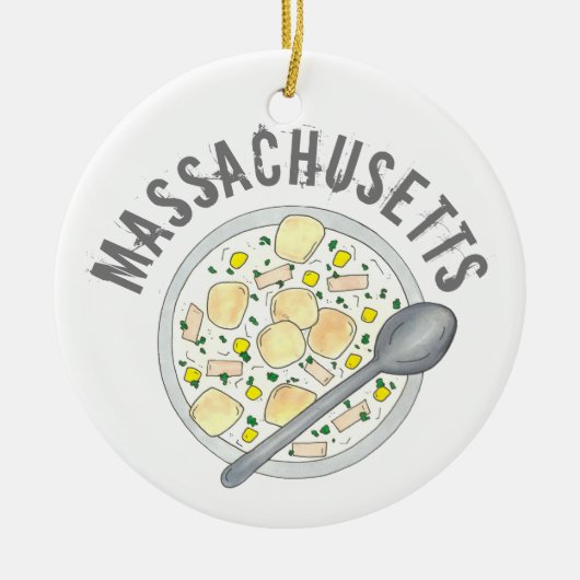 Boston Massachusetts New England Clam Chowder Keramisch Ornament (Voorkant)