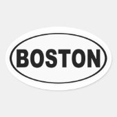 Boston Massachusetts Ovale Sticker (Voorkant)