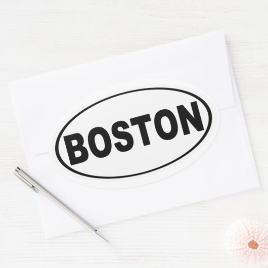 Boston Massachusetts Ovale Sticker (Envelop)