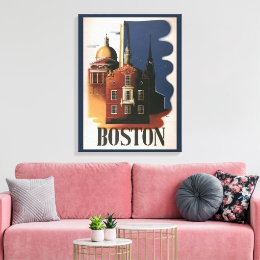 Boston, Massachusetts Paul Revere's Ride Canvas Afdruk (Insitu (Woonkamer))