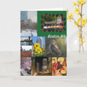 Boston, Massachusetts Photo Collage Kaart (Gele Bloem)