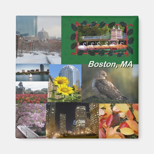 Boston, Massachusetts Photo Collage Magneet (Voorkant)