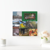 Boston, Massachusetts Photo Collage Vierkante Klok (Huis)