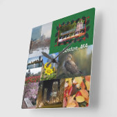 Boston, Massachusetts Photo Collage Vierkante Klok (Hoek)