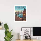 Boston Massachusetts Poster (Thuiskantoor)