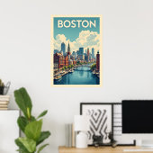Boston Massachusetts Poster (Thuiskantoor)