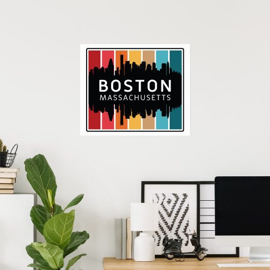 Boston Massachusetts Poster (Thuiskantoor)