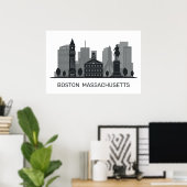 Boston Massachusetts Poster (Thuiskantoor)