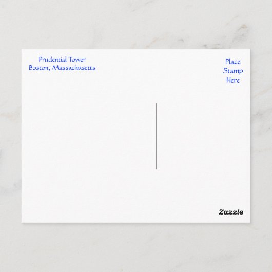 Boston Massachusetts Prudential Tower Post Card Briefkaart (Achterkant)