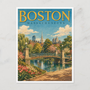 Boston Massachusetts Public Garden GeoSaga Briefkaart