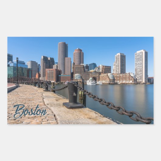 Boston Massachusetts Rechthoekige Sticker (Voorkant)