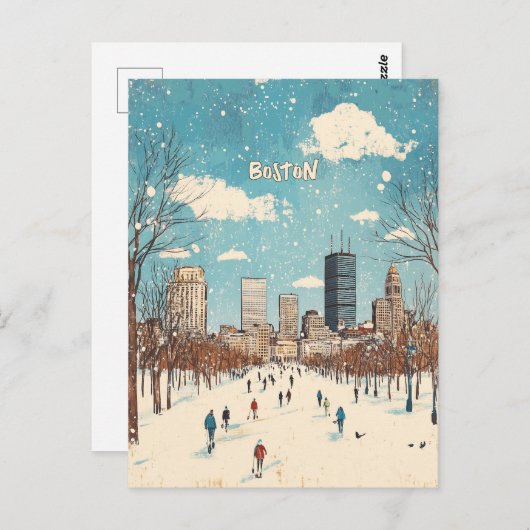 Boston Massachusetts Reizen Briefkaart (Voorkant / Achterkant)