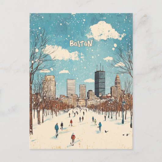 Boston Massachusetts Reizen Briefkaart (Voorkant)