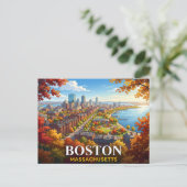 Boston Massachusetts Reizen Briefkaart (Staand voorkant)