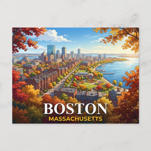 Boston Massachusetts Reizen Briefkaart (Voorkant)