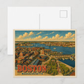 Boston Massachusetts Reizen Briefkaart (Voorkant / Achterkant)