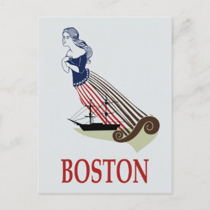  Boston Massachusetts Retro Reizen Briefkaart