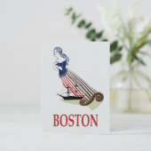 Boston Massachusetts Retro Reizen Briefkaart (Staand voorkant)