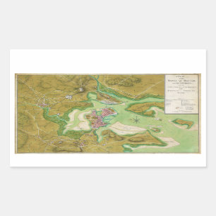 Boston Massachusetts Revolutionary War Map Rechthoekige Sticker