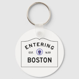 Boston Massachusetts Road Sign Sleutelhanger