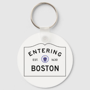 Boston Massachusetts Road Sign Sleutelhanger
