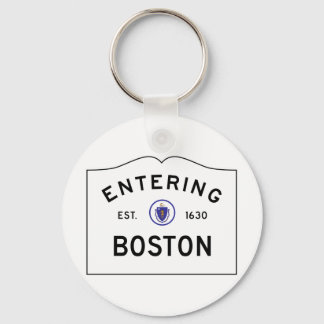 Boston Massachusetts Road Sign Sleutelhanger