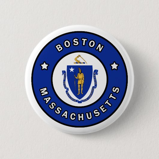 Boston Massachusetts Ronde Button 5,7 Cm (Voorkant)