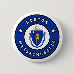 Boston Massachusetts Ronde Button 5,7 Cm