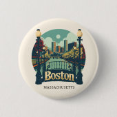 Boston Massachusetts Ronde Button 5,7 Cm (Voorkant)